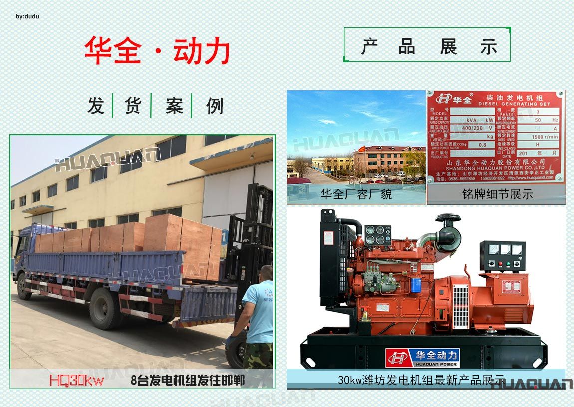 邯鄲客戶在華全采購8臺30kw發電機組于5月14日成功出廠